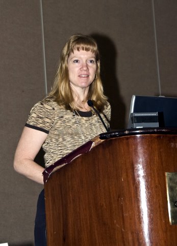 PNNL's Michelle L. Johnson at Lectern